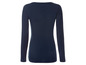 Ein dunkelblaues Langarmshirt für Damen.