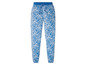 Blaue Jogginghose mit Leopardenmuster.