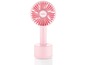 Ein rosa, wiederaufladbarer Handventilator von Unold.
