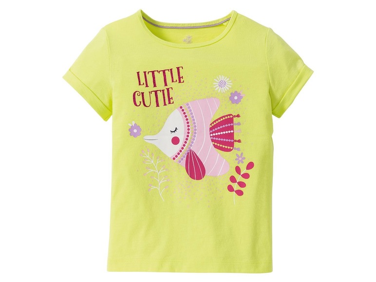 Gehe zu Vollbildansicht: LUPILU® Kleinkinder T-Shirt Mädchen, 2 Stück, eins mit Print, aus reiner Baumwolle - Bild 10