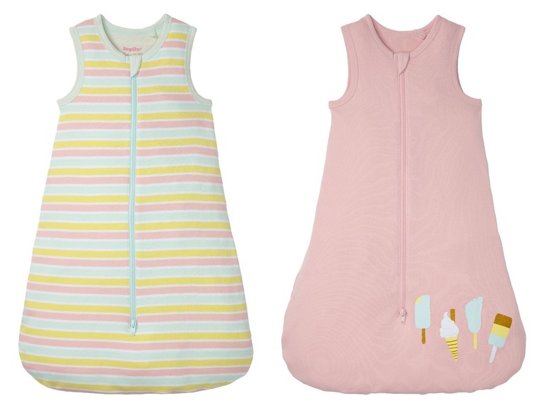 Gehe zu Vollbildansicht: LUPILU® Baby Schlafsack Mädchen, Reißverschluss mit Kinnschutz, aus reiner Baumwolle - Bild 1
