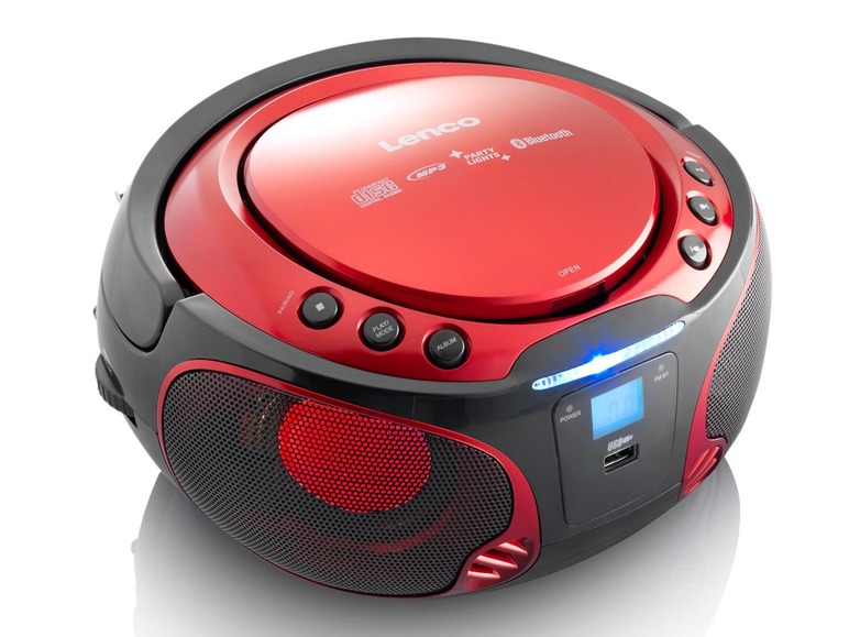 Gehe zu Vollbildansicht: Lenco SCD-550 Tragbarer CD-Radiorekorder mit MP3, USB, Bluetooth und Lichteffekten - Bild 2