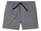Schwarze Shorts mit geometrischem Muster.