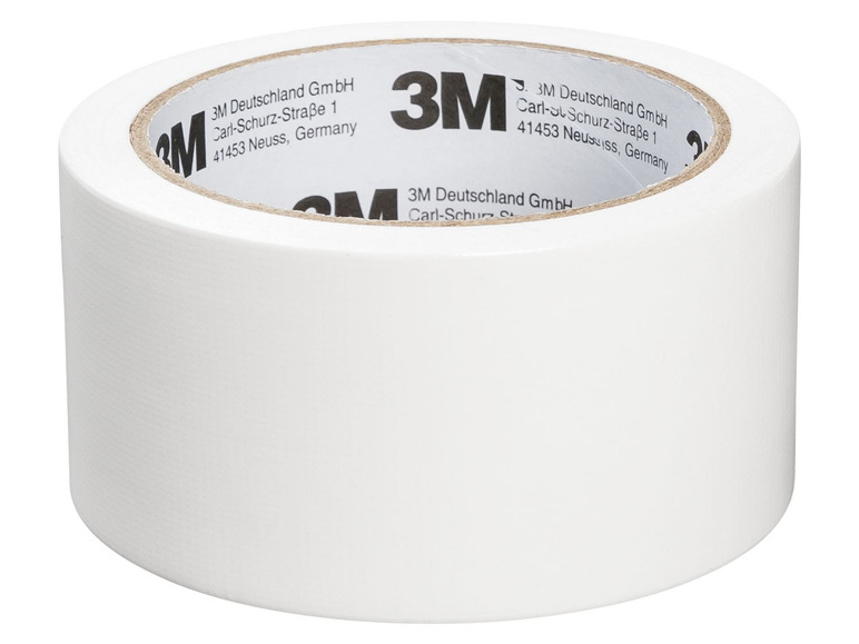 Eine Rolle 3M Klebeband in Weiß.