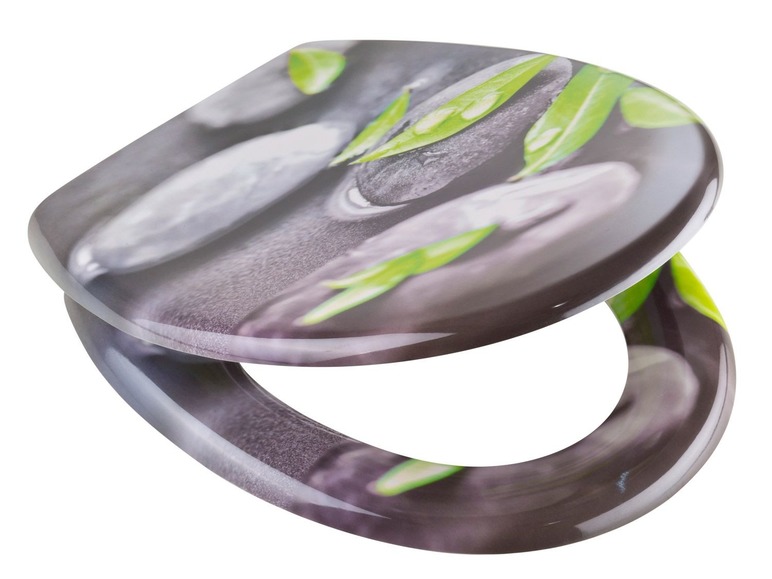 Toilettensitz mit Stein- und Blatt-Design