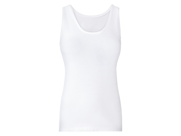Ein weißes ärmelloses Tanktop.