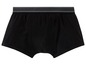 Schwarze Boxershorts mit elastischem Bund.