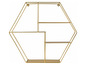 Goldfarbenes Wandregal in sechseckiger Form