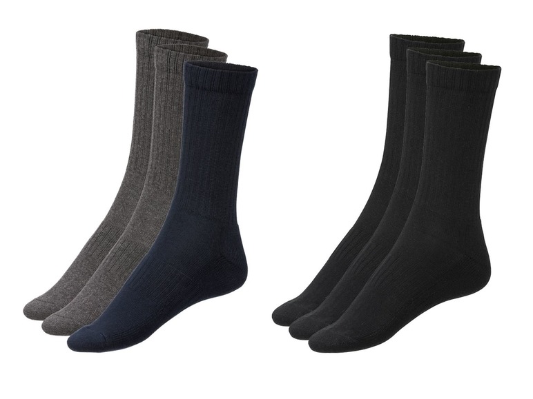 Gehe zu Vollbildansicht: LIVERGY® Socken Herren, 3 Paar, Basic, hoher Baumwollanteil - Bild 1