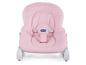 Ein rosa Chicco Baby-Sitz mit Sicherheitsgurt.