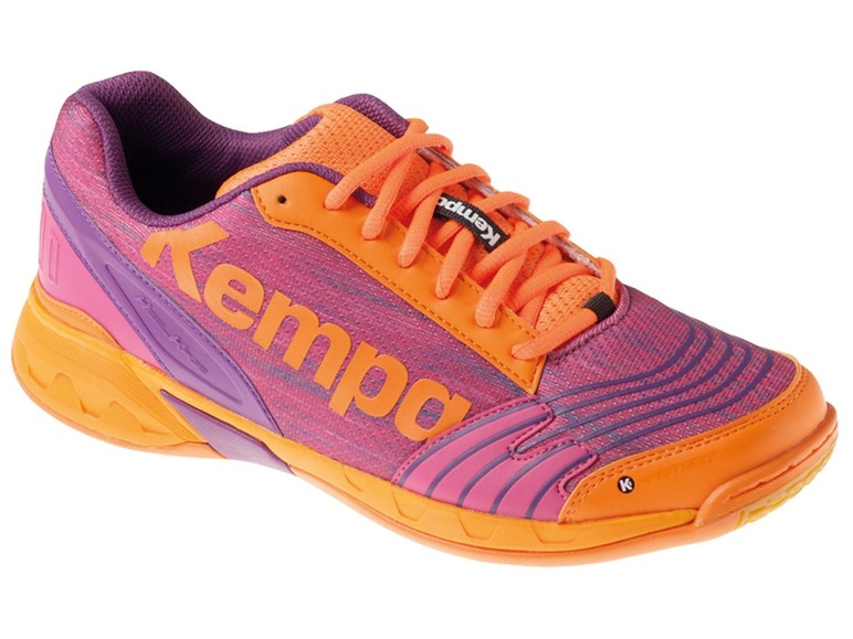 Orange und lila Kemppa Volleyballschuhe.