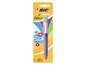 Ein BIC 4 Colours Grip Stift mit vier Farben Tinte.