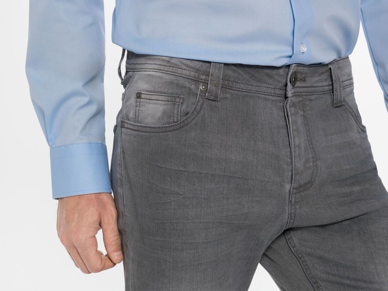 Gehe zu Vollbildansicht: LIVERGY® Jeans Herren, Slim Fit, 5-Pocket-Style, mit Knopfverschluss, hoher Baumwollanteil - Bild 5