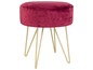 Roter Samt-Hocker mit goldenen Beinen.
