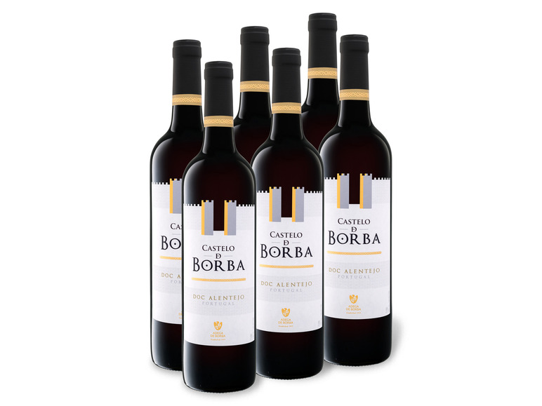 Gehe zu Vollbildansicht: 6 x 0,75-l-Flasche Weinpaket Castelo de Borba Alentejo DOC, Rotwein - Bild 1