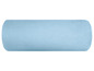 Ein hellblaues Kissen in Zylinderform.