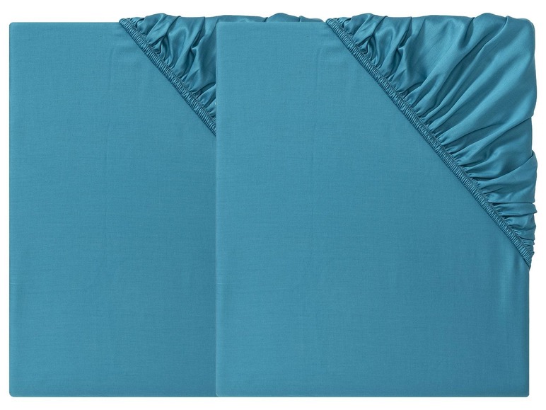 Gehe zu Vollbildansicht: MERADISO® 2 Baumwoll-Satin-Spannbettlaken, 90-100 x 200 x 25 cm - Bild 8