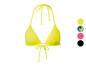 Gelber Bikini-Oberteil mit verschiedenen Farboptionen.