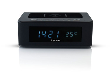 Lenco CR-580 Uhrenradio/Radio mit Bluetooth und QI-Wireless-Charging
