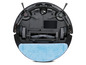 Unterseite eines Roboterstaubsaugers mit Wassertank und Wischmopp.