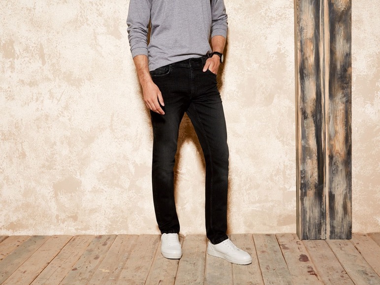 Gehe zu Vollbildansicht: LIVERGY® Jeans Herren, Slim Fit, in 5-Pocket-Style, hoher Baumwollanteil, mit Elasthan - Bild 4