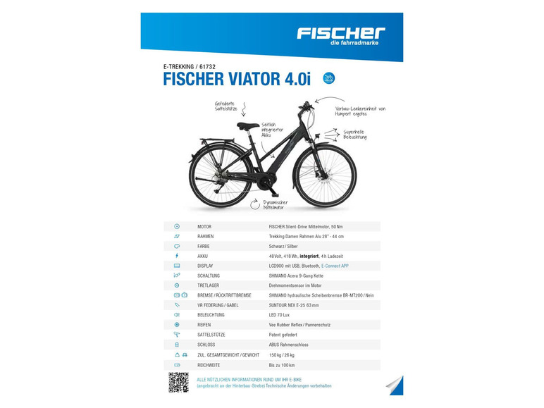 Gehe zu Vollbildansicht: FISCHER E-Bike Trekking »Viator 4.0i«, 28 Zoll Modell 2021 - Bild 65