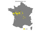 Karte der Weinbauregionen der Loire in Frankreich.
