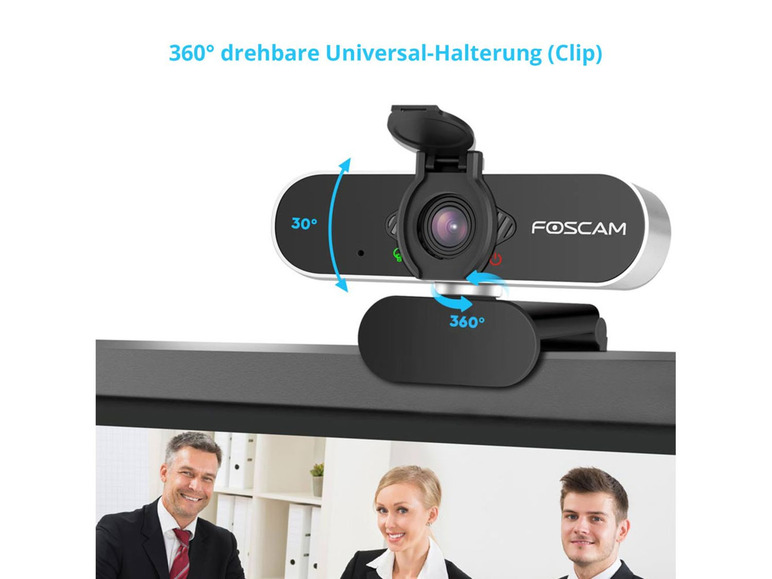 Gehe zu Vollbildansicht: Foscam W21 1080P USB Webkamera mit eingebautem Mikrofon für Livestreaming - Bild 6