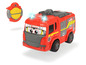 Ein rotes, ferngesteuertes Feuerwehrauto mit einem lächelnden Gesicht und einer gelben Fernbedienung.
