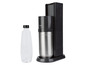 Ein Sodastream Duo Sprudelmacher mit einer Glasflasche.