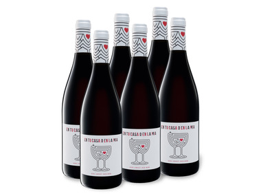 6 x 0,75-l-Flasche Weinpaket En tu casa o en la mia Valencia DO lieblich, Rotwein