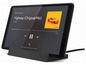 Ein schwarzes Tablet mit Google Play Music, das 'Highway' von Bumblur abspielt.