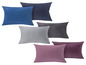 Ein Set mit fünf Kissenbezügen in verschiedenen Farben.