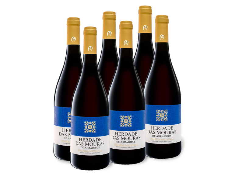 Gehe zu Vollbildansicht: 6 x 0,75-l-Flasche Weinpaket Herdade das Mouras Alentejano Vinho Regional, Rotwein - Bild 1