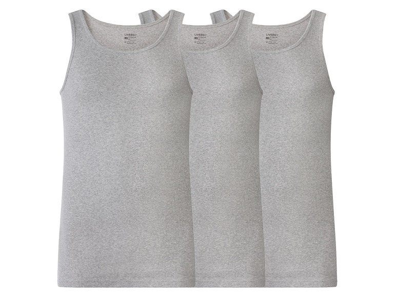 Drei graue Tanktops von Livergy.