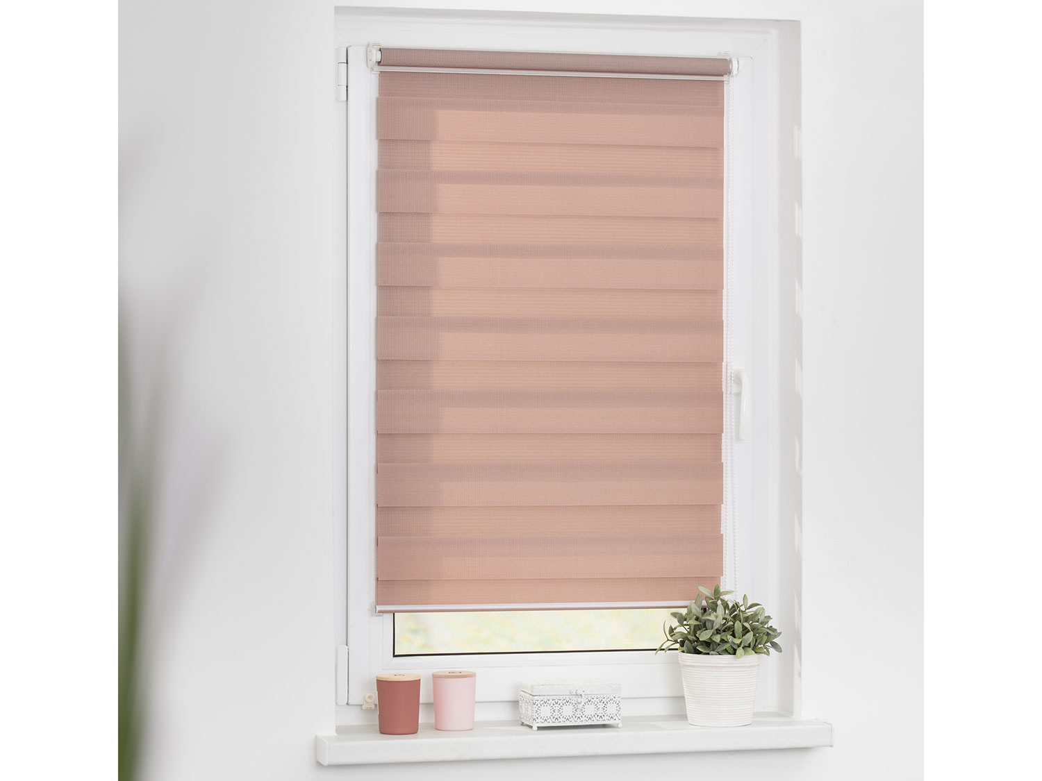 Thumbnail - Lichtblick Duo-Rollo Klemmfix, ohne Bohren, verspannt, blickdicht (Altrosa, 90 x 150 cm)