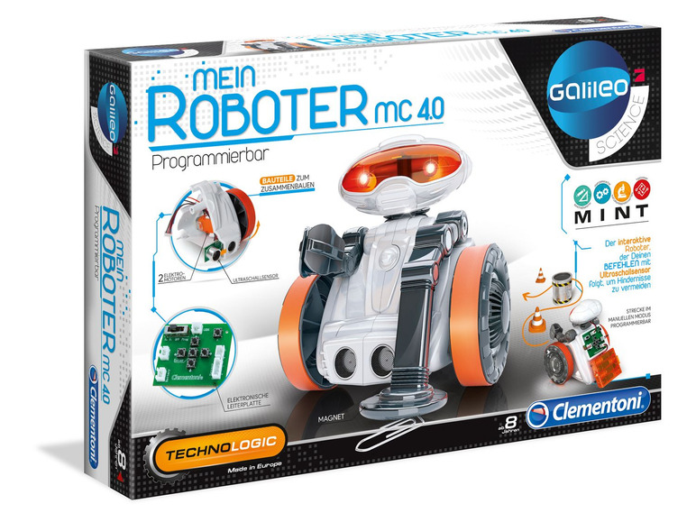 Gehe zu Vollbildansicht: Clementoni Roboter »Mein Roboter MC 4.0«, Ultraschallsensor, 2 Elektromotoren, ab 8 Jahren - Bild 2