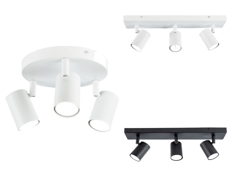 Go to full screen view: Livarno Home ceiling spotlight, 3 parts, with light color control - Image 1