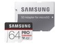 Eine 64 GB Samsung Pro Endurance microSD-Karte mit SD-Adapter.