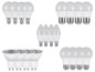 Sortiment an LED-Lampen, darunter Glühbirnen, Kerzenlampen und GU10-Spots.