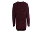 Ein dunkelroter Pullover mit langen Ärmeln.