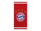 Ein FC Bayern München Badetuch mit dem Vereinslogo.