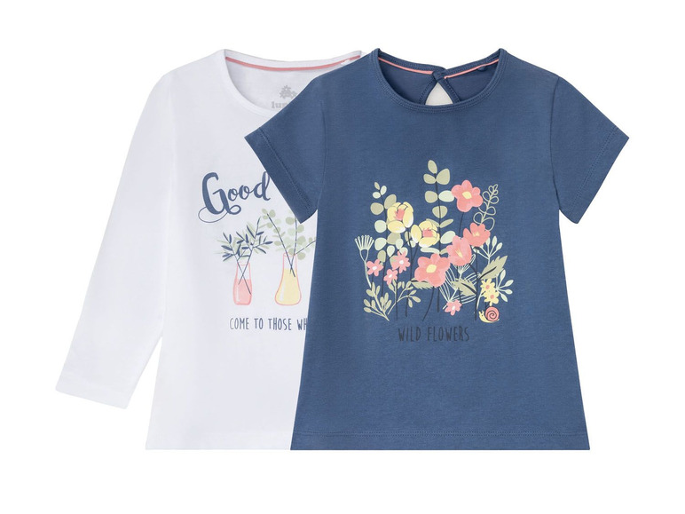Gehe zu Vollbildansicht: lupilu® Kleinkinder Shirts Mädchen, 2 Stück - Bild 2