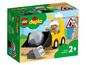 LEGO Duplo Spielzeug mit einem gelben Bulldozer und einer Figur.