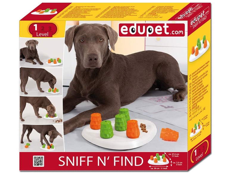 Edupet Schnupperspielzeug für Hunde mit verschiedenen Schwierigkeitsstufen.