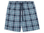 Blaue Schlafshorts mit Karomuster.