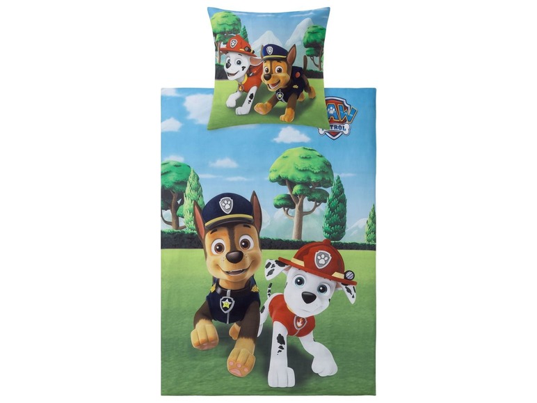 Ein Paw Patrol Bettbezug mit Chase und Marshall.