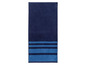 Ein dunkelblaues Handtuch mit blauen Streifen der Marke 'LOOX'