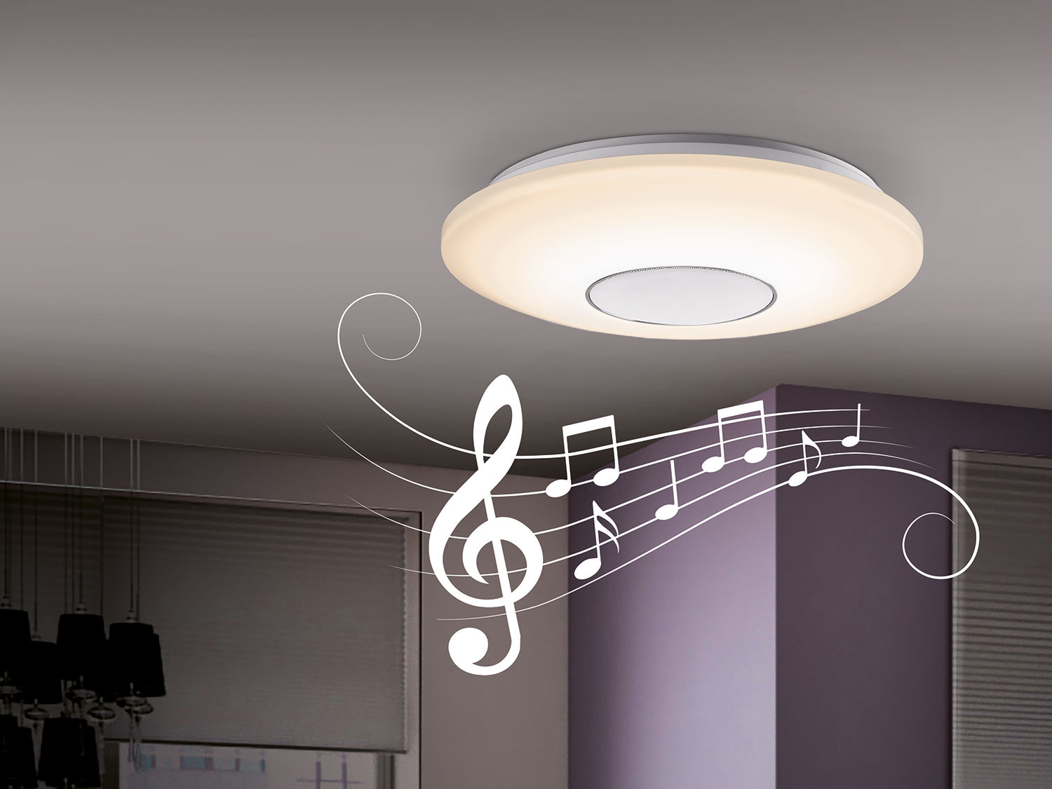 LIVARNO LUX Deckenleuchte LED mit Bluetooth-Lautsprech…
