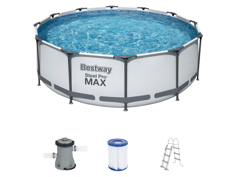 Gehe zu Vollbildansicht: Bestway Pool »Steel ProMAX™«, Stahlrahmenpool-Set, Filterpumpe, Sicherheitsleiter 366x100 cm - Bild 6